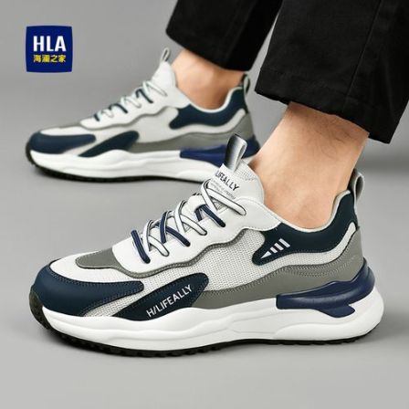 HLA/海澜之家男鞋春夏季新款透气网面运动鞋男软底增高时尚休闲鞋