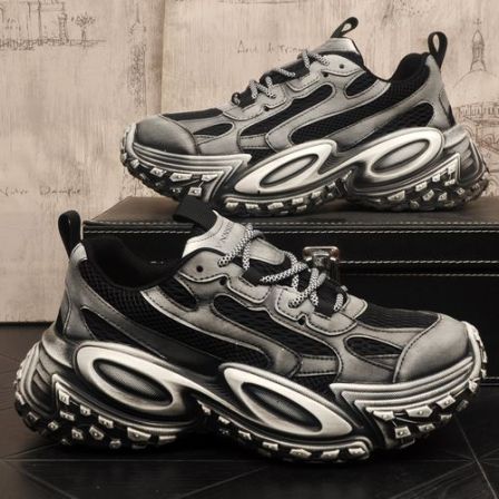 复古做旧擦色夏季新款透气运动休闲老爹鞋百搭厚底韩版潮流网红鞋