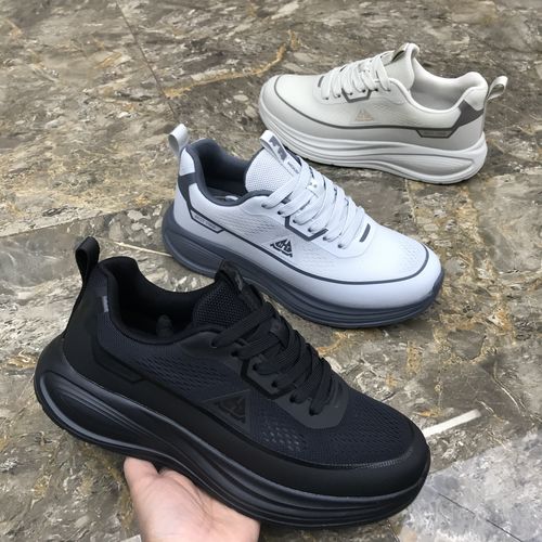 2026新款男鞋冰丝网面透气运动休闲鞋厚底轻便百搭黑色男鞋跑步鞋主图