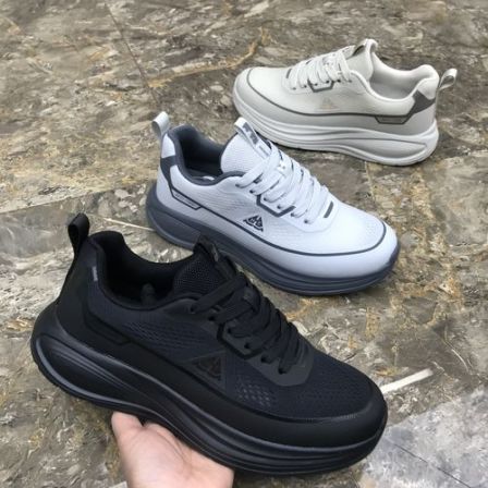 2026新款男鞋冰丝网面透气运动休闲鞋厚底轻便百搭黑色男鞋跑步鞋