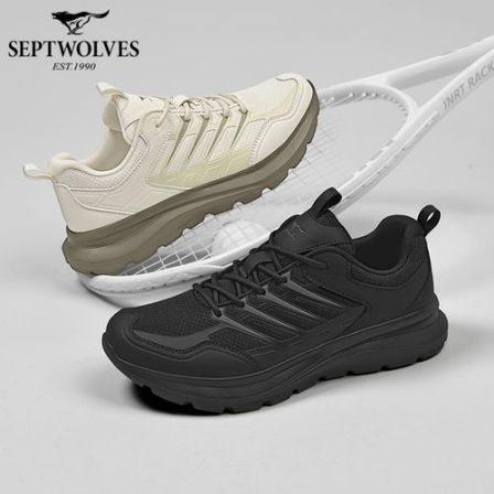 七匹狼男鞋春季透气耐磨男跑道简约风跑步鞋登山老爹鞋男鞋0513