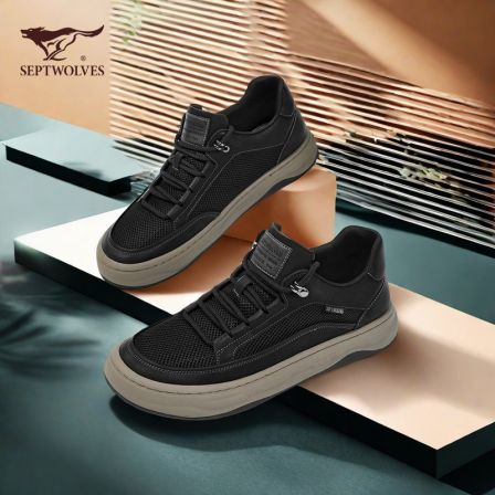 七匹狼网面轻便夏季厚底鞋男新款潮流男鞋时尚设计舒适休闲鞋0237