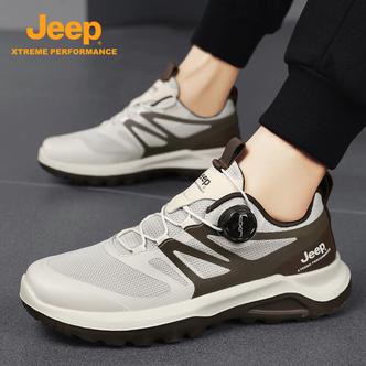 jeep吉普透气网面男鞋春季2026新款户外徒步防滑耐磨运动跑步鞋男主图
