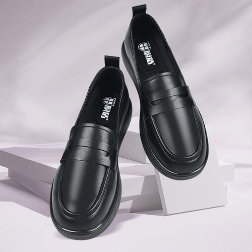 厨盾厨师鞋女厚底休闲乐福鞋复古单鞋一脚蹬小皮鞋防水防滑防摔倒主图