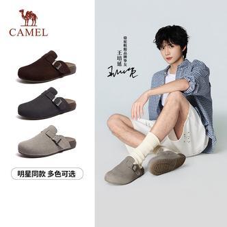 【王培延同款】骆驼勃肯鞋男2026新款穆勒鞋子百搭外穿包头半拖鞋