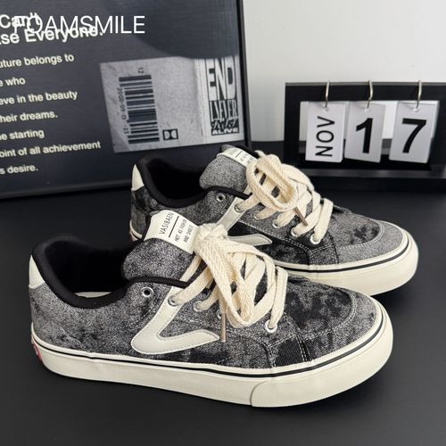 Foamsmile| 街头情侣拍照牛仔色痞帅春季青春潮流复古运动潮鞋子主图