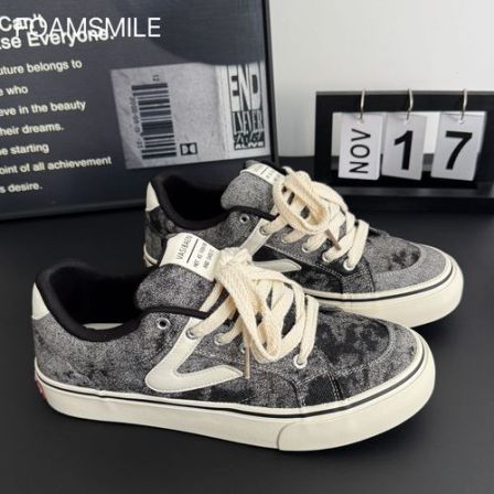 Foamsmile| 街头情侣拍照牛仔色痞帅春季青春潮流复古运动潮鞋子