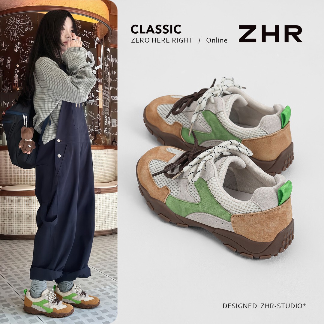 【娃娃专属】ZHR则则3.5cm美式复古阿甘鞋内增高百搭休闲女鞋GW21主图