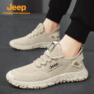 Jeep吉普男式网面透气徒步鞋2026春季户外运动厚底防滑耐磨休闲鞋主图