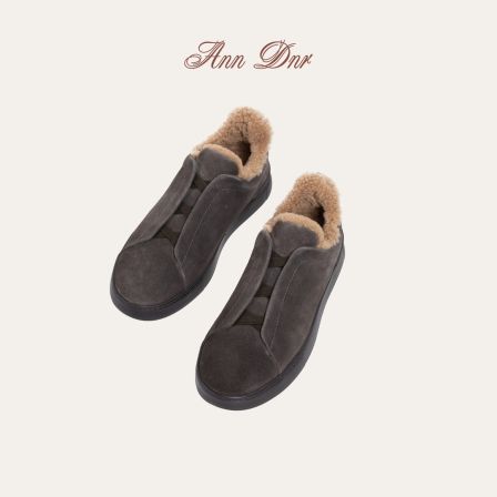 ANN DNR“2CM.With”牛反绒羊毛加绒一脚蹬休闲鞋XZ-ZD6010