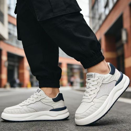 小白鞋男士板鞋男鞋2026春季新款潮流百搭网面厚底青年上班休闲鞋主图