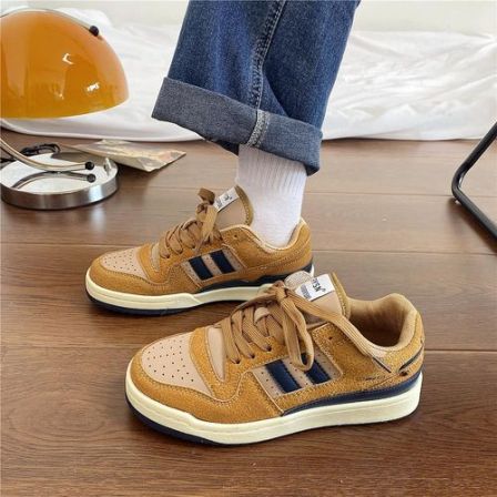 2024新款小众设计百搭复古运动休闲板鞋ins潮流港风小麦色男女鞋