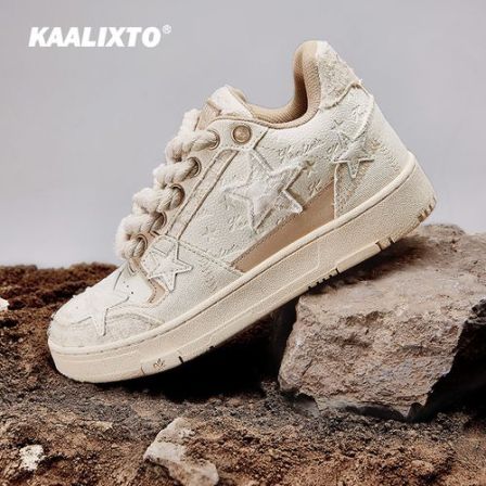 Kaalixto破坏蕾丝星星板鞋春夏款经典百搭透气男女同款正品休闲