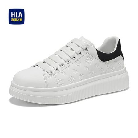 HLA/海澜之家轻便男鞋2026春季新款百搭小白鞋厚底增高贝壳头板鞋
