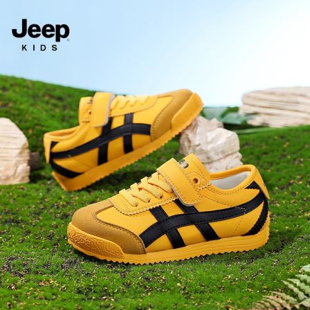 jeep儿童童鞋板鞋2026新款春季黄色阿甘鞋女童防滑软底男童运动鞋