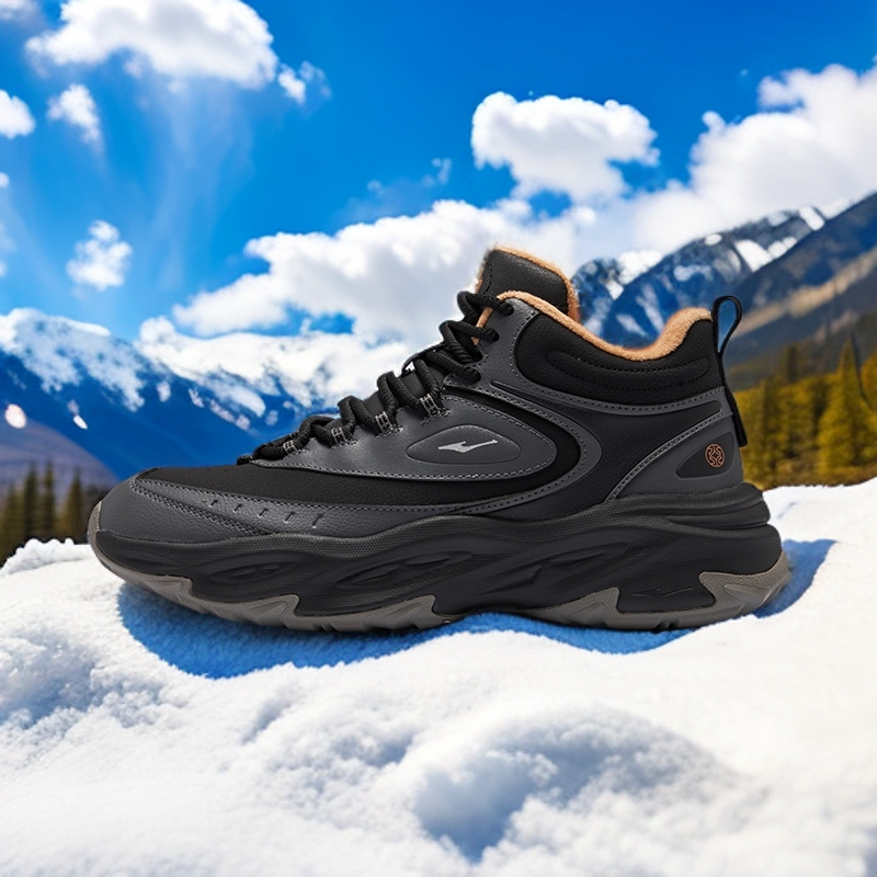 暖途 | 鸿星尔克冬季加棉防滑耐磨革面运动鞋-51125421249-AL主图