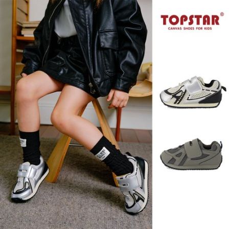 TOPSTAR秋季新款经典时尚透气亮色大魔术贴软底儿童运动鞋6012