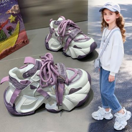 女童老爹鞋2026春秋新款时尚透气儿童运动鞋中大童女孩轻便跑步鞋