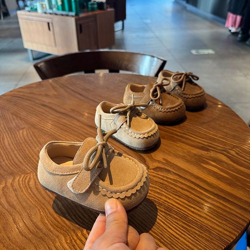 女童勃肯鞋春秋复古儿童皮鞋豆豆鞋男童女宝宝软底学步鞋韩版百搭主图