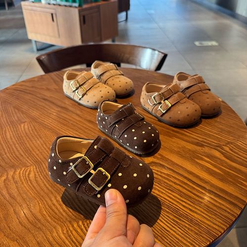 女童公主鞋春秋儿童豆豆鞋小皮鞋女宝宝软底学步鞋韩版百搭婴儿鞋主图