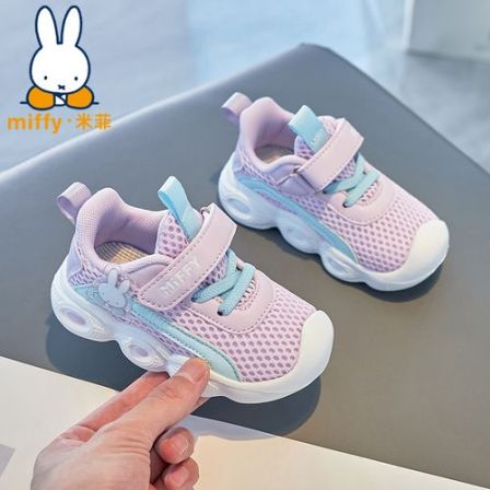 Miffy米菲童鞋春秋季新款儿童休闲鞋中大童女童网面透气运动鞋潮