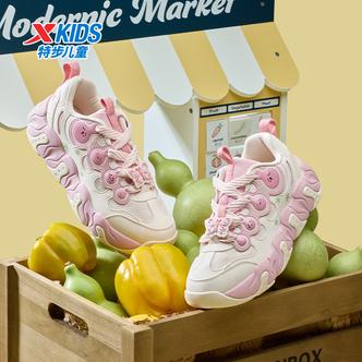 【福宝鞋】特步儿童春季女童中大童耐磨减震透气休闲鞋675414329356主图