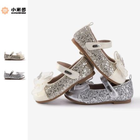 小米步【星星蝴蝶】2026春季新款单里百搭儿童防滑公主鞋极简风皮鞋