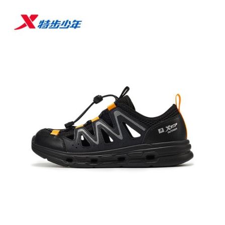 特步儿童夏季新款镂空包头凉鞋大小童透气防滑溯溪鞋674215509004