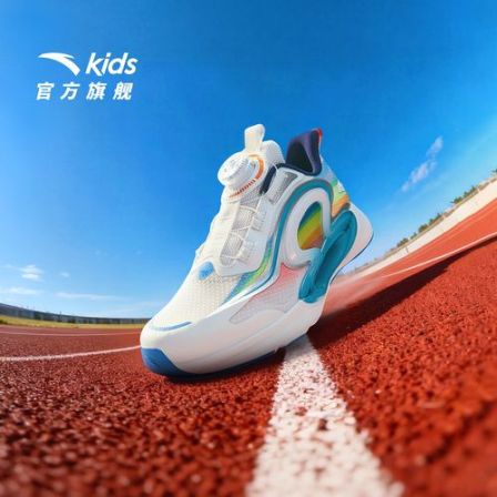 逐月安踏儿童男大童跑步鞋夏季网面透气防滑耐磨旋钮童鞋H春上新