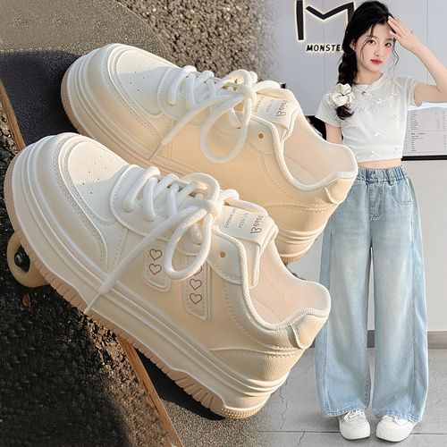 女童鞋子2025春秋新款儿童运动鞋中大童小女孩板鞋学生休闲小白鞋主图