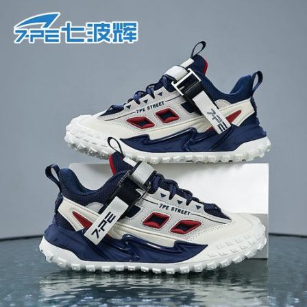 七波辉6-16岁青少年童鞋子春秋新款网面透气中大童防滑软底运动鞋