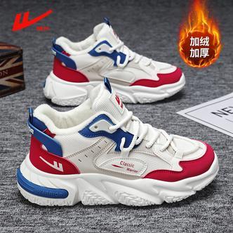 回力男鞋春季加绒情侣百搭休闲跑步运动鞋加厚保暖增高老爹潮鞋子