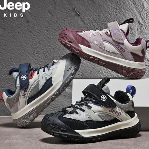 Jeep吉普春季儿童运动鞋春女男12女童红色运动板鞋主图