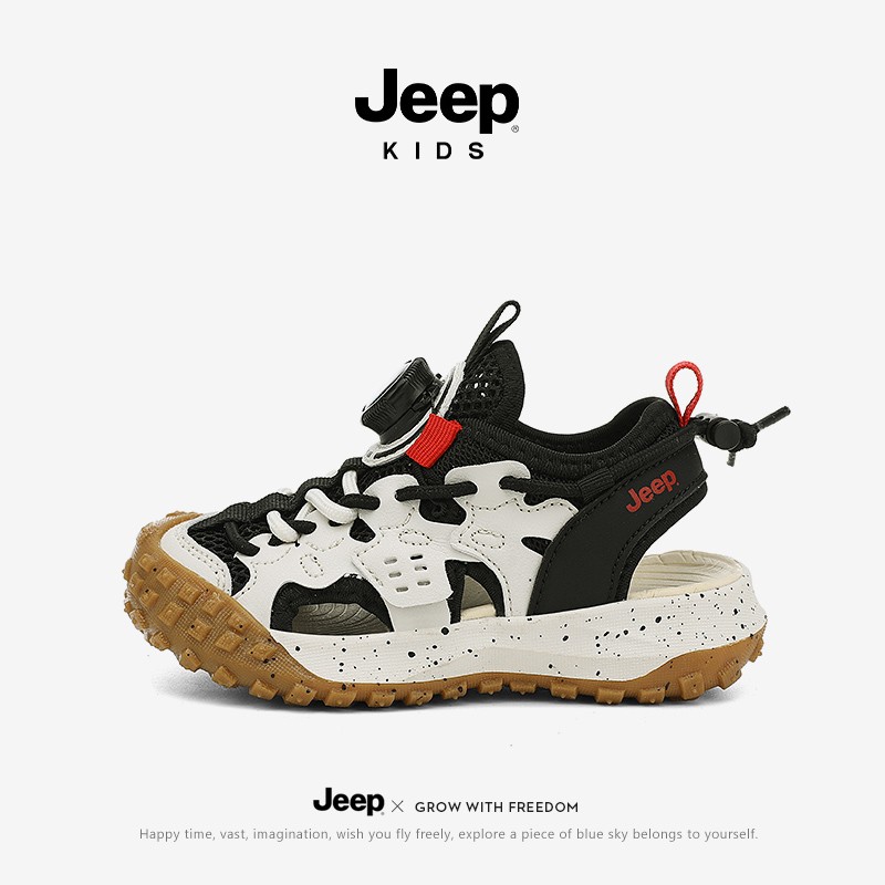 jeep儿童凉鞋男童2025新款夏季透气户外防滑溯溪鞋女童运动沙滩鞋主图