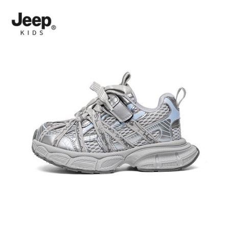  JEEP童鞋2026新款春女男12女童红色运动板鞋