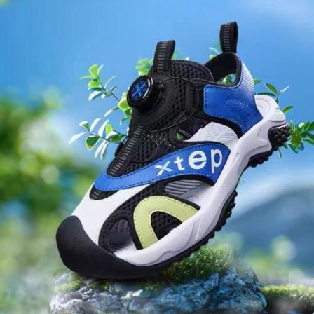 特步儿童夏季包头凉鞋男童时尚软底透气防滑沙滩鞋676216509208