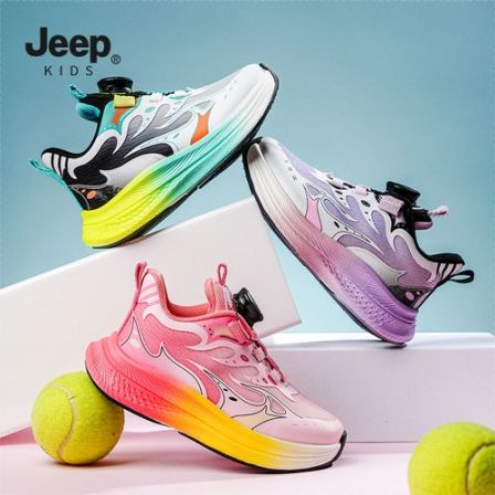 jeep童鞋2026春季儿童运动跑女男12岁女童轻弹运动鞋