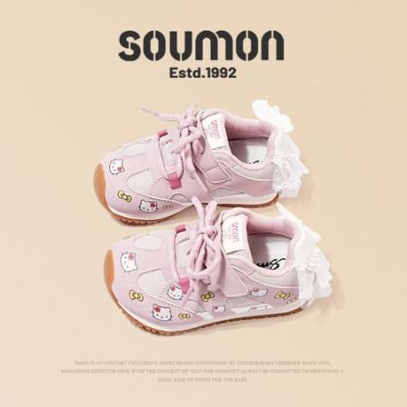 书萌女童鞋子春秋新款女小童休闲阿甘鞋女孩甜美公主鞋软底宝宝鞋