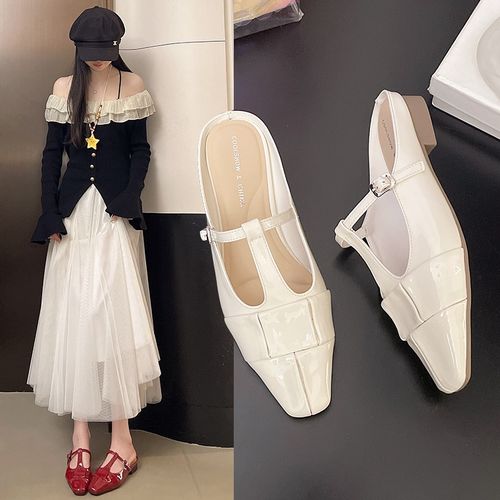 2026新款韩版高级感T字带包头凉拖鞋女时尚百搭方头平底懒人拖鞋主图