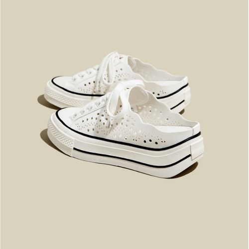 镂空小白鞋厚底半拖鞋休闲鞋板鞋主图