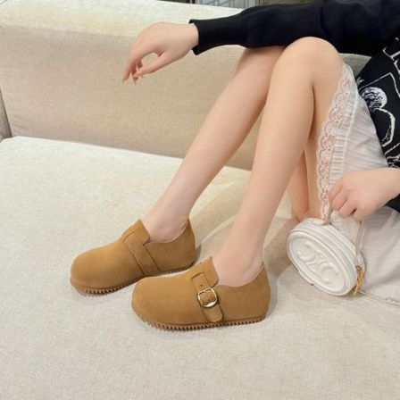 小个子复古软底博肯鞋女小码313233增高5.5cm百搭乐福鞋休闲单鞋