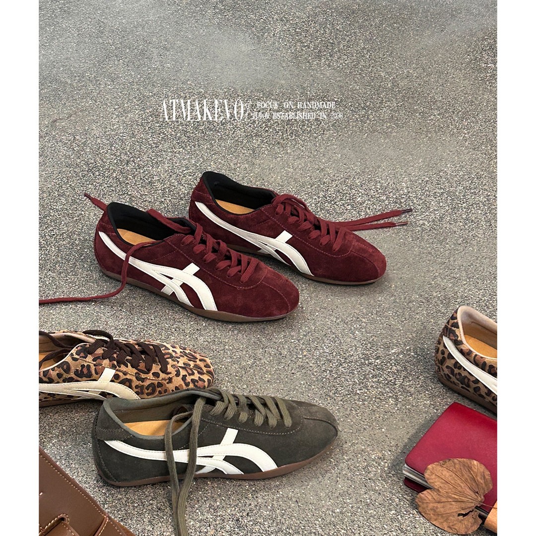 吕小布 | 老钱复古软底德训 休闲跑步鞋户外运动真皮薄底鞋女0727主图