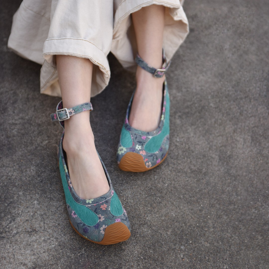 阿木原创德训玛丽珍鞋马毛平底浅口单鞋设计师小众新款03065主图