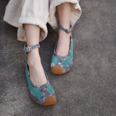 阿木原创德训玛丽珍鞋马毛平底浅口单鞋设计师小众新款03065