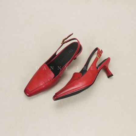 Dannyfrey丹尼芙蕾精致风职场通勤法式高跟包头细跟女凉鞋5.5CM