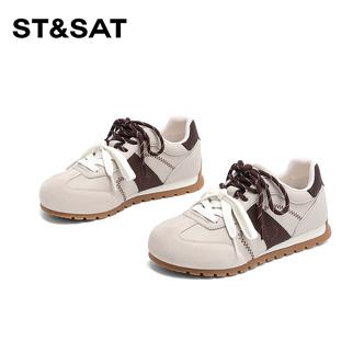  St&Sat/星期六德训鞋女2026年春季新款薄底休闲鞋百搭双色鞋带女主图