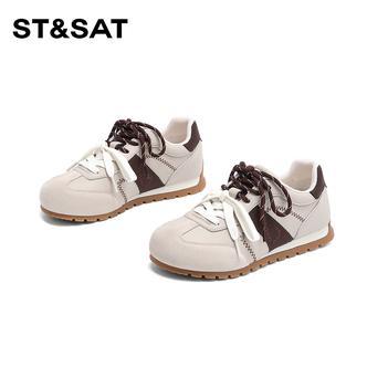  St&Sat/星期六德训鞋女2026年春季新款薄底休闲鞋百搭双色鞋带女