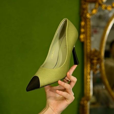 【DUOSI】8公分法式细跟高跟鞋拼色尖头女王高跟鞋春百搭性感C1615