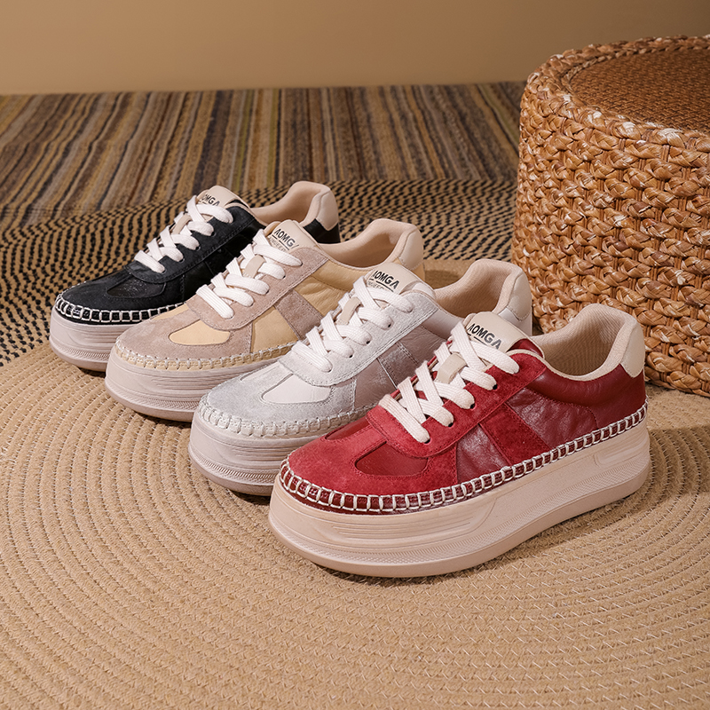 春季新款潮流百搭新年红色休闲透气板鞋女鞋25562主图