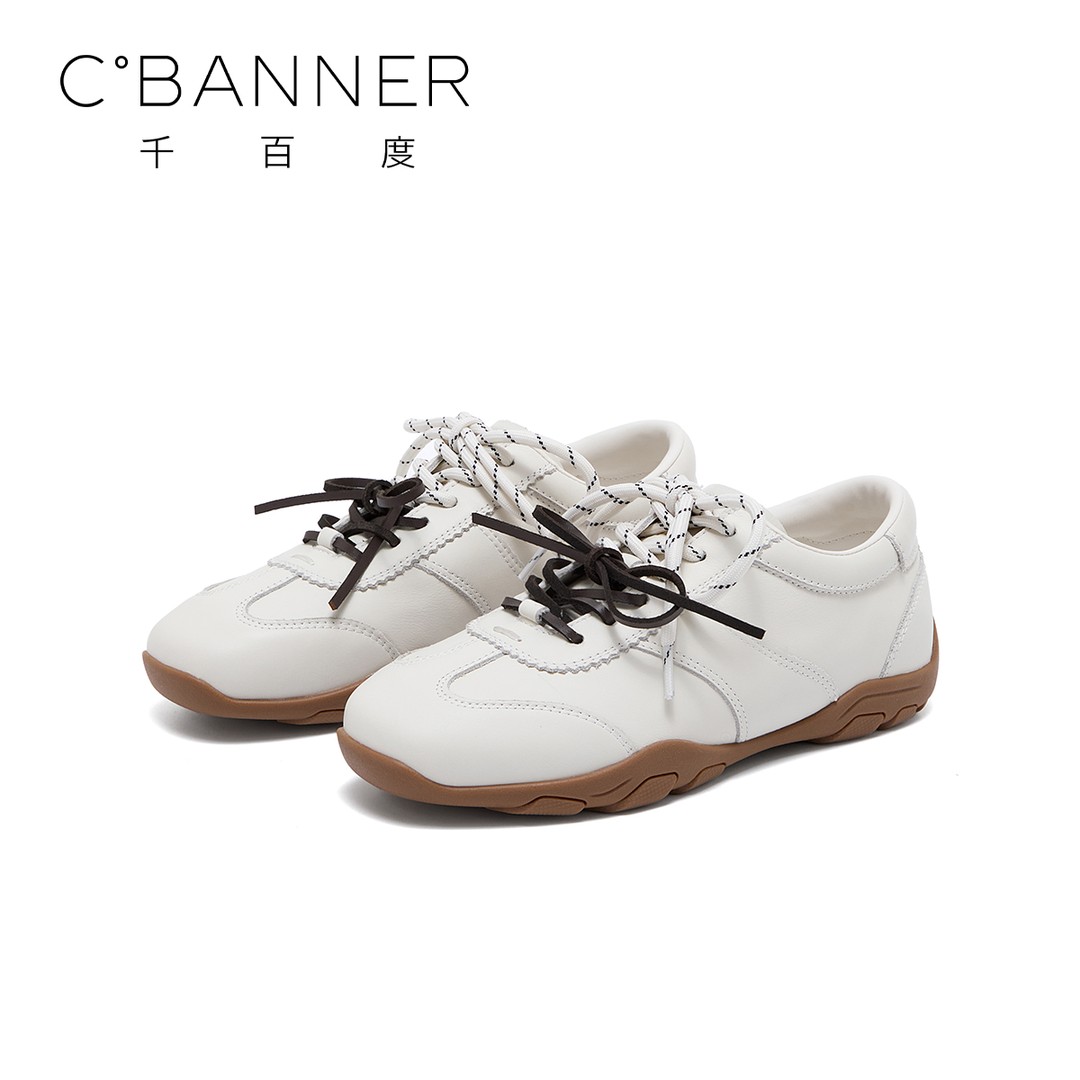 时尚鞋女2026春季新款复古拼色系带阿甘鞋主图